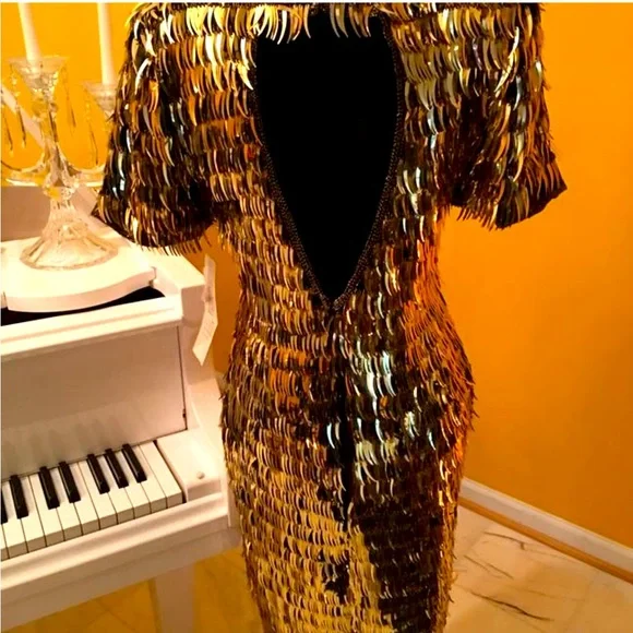 green emerald velvet dress MOSCHINO COUTURE- NWT 2019 Gold Bustier Dress, Size 6  MARTINI CONSIGNMENT